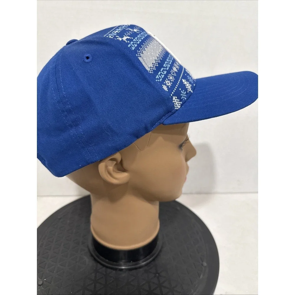 Indianapolis Colts NFL Christmas Holiday Sweater Pattern Snapback Hat Blue Cap